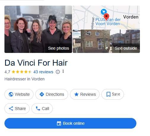 Google Boek nu knop da vinci for hair