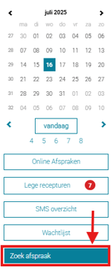 Zoek afspraak 